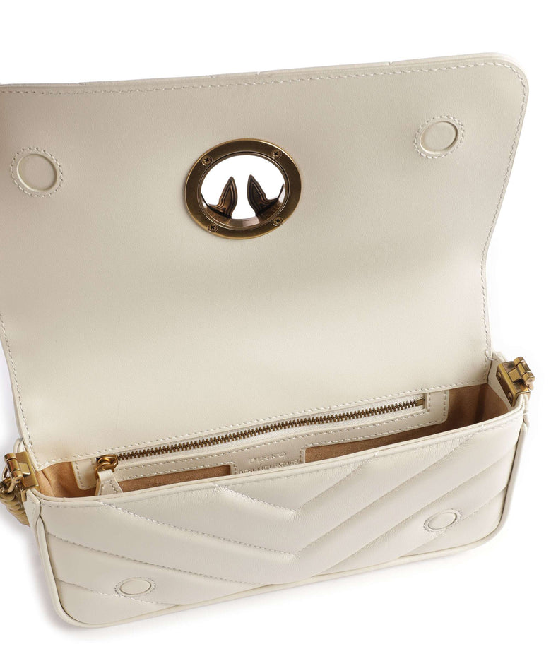 Pinko Love Click Mini Shoulder bag bianco seta/antique gold