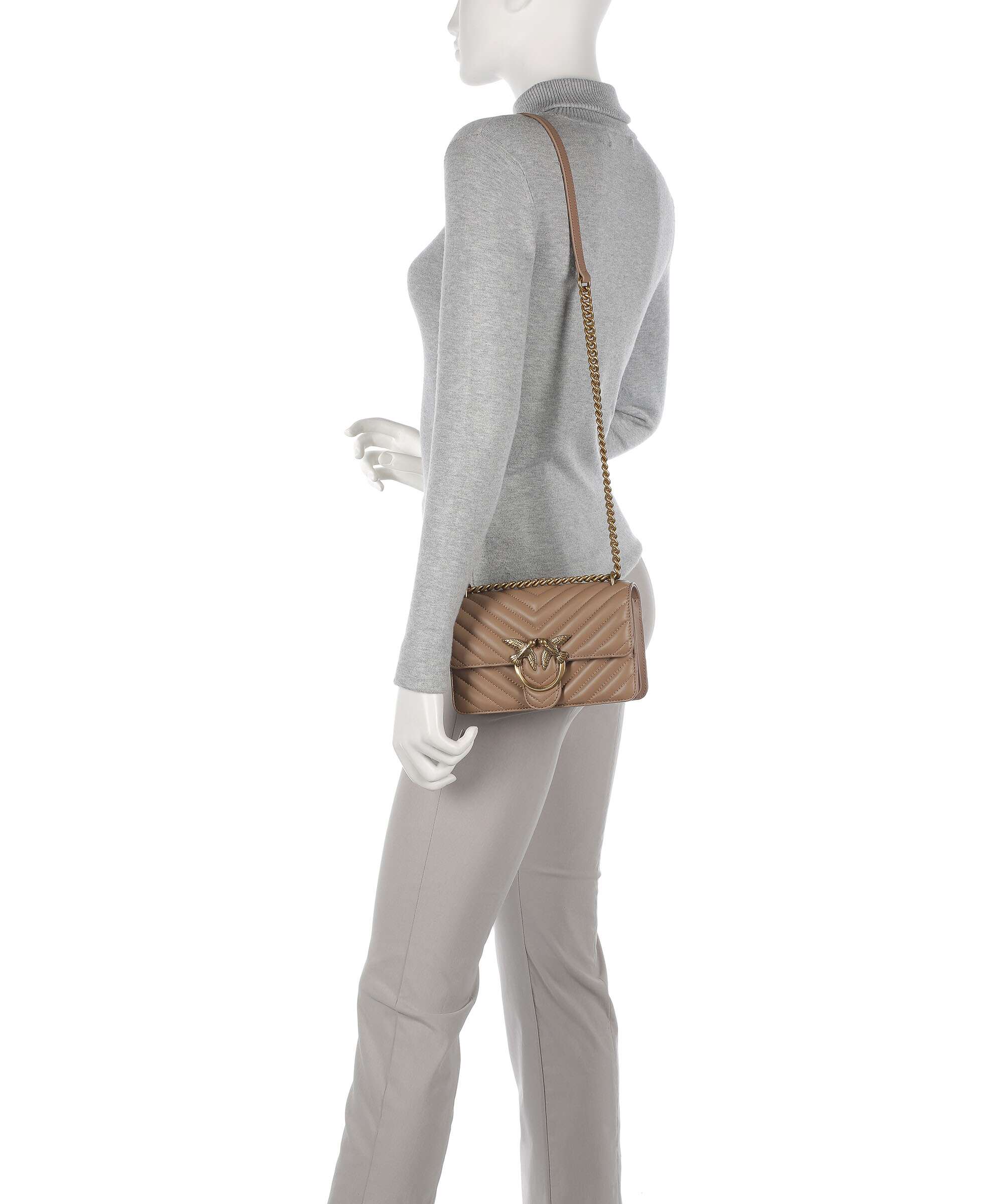 Pinko Love One Mini Shoulder bag biscotto zenzero/antique gold
