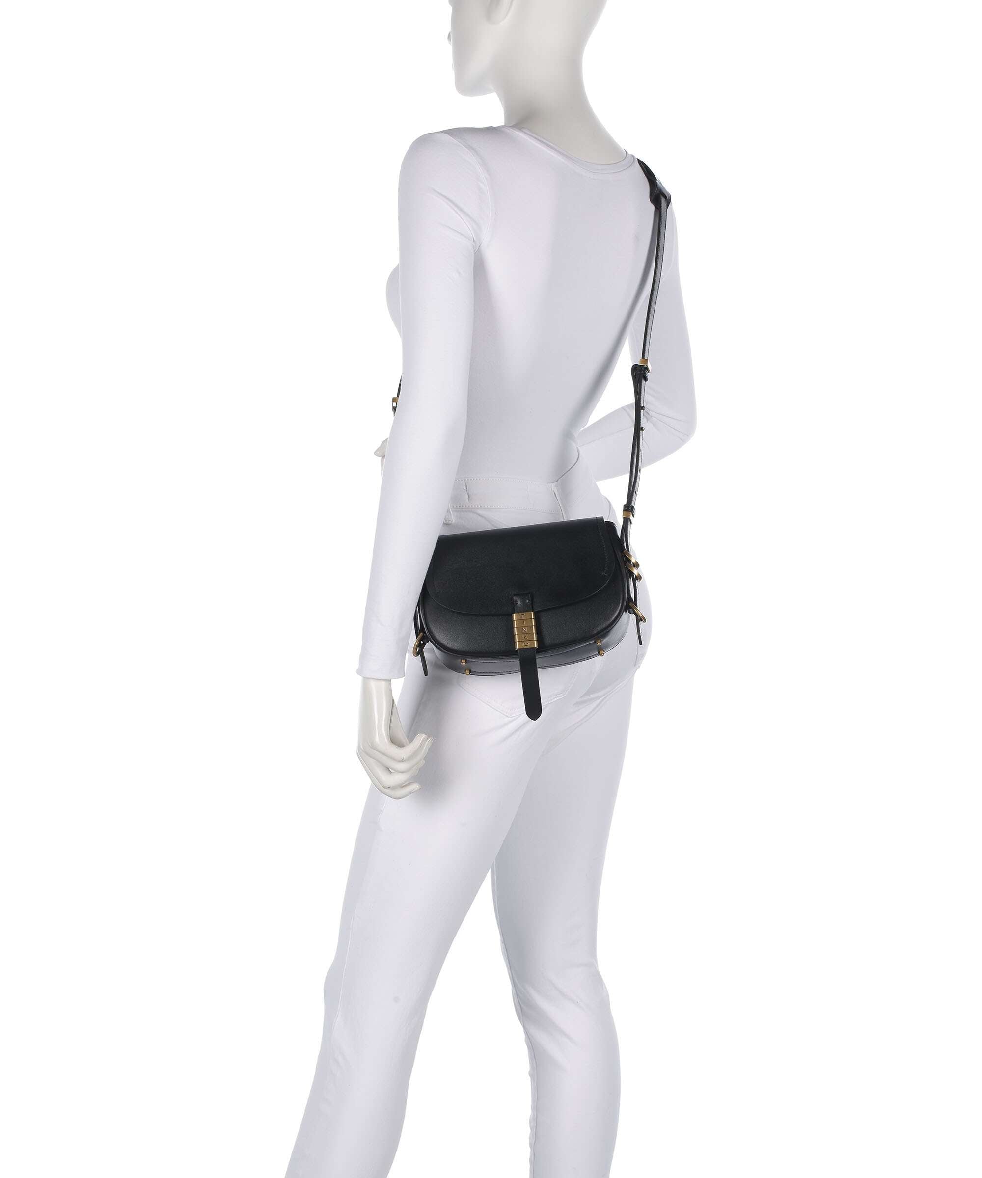 Pinko Saddle Mini Crossbody bag nero/antique gold