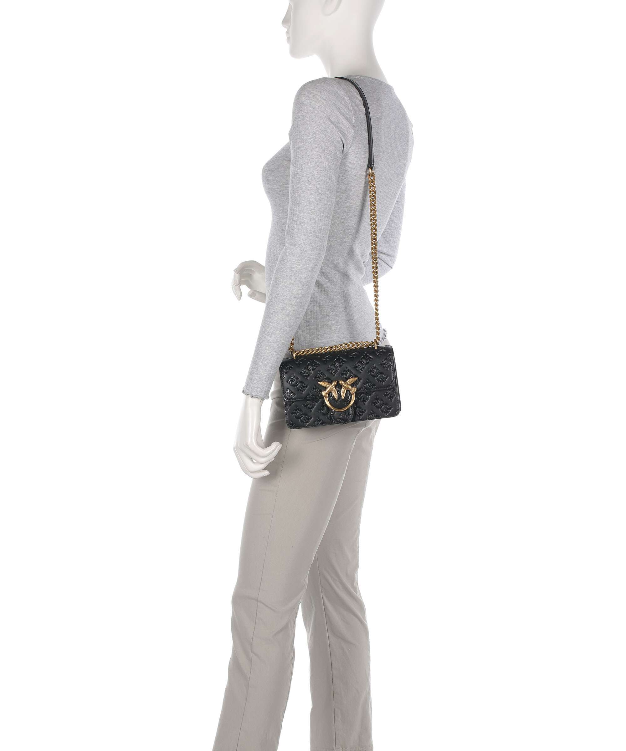 Pinko Love One Mini Shoulder bag nero/antique gold