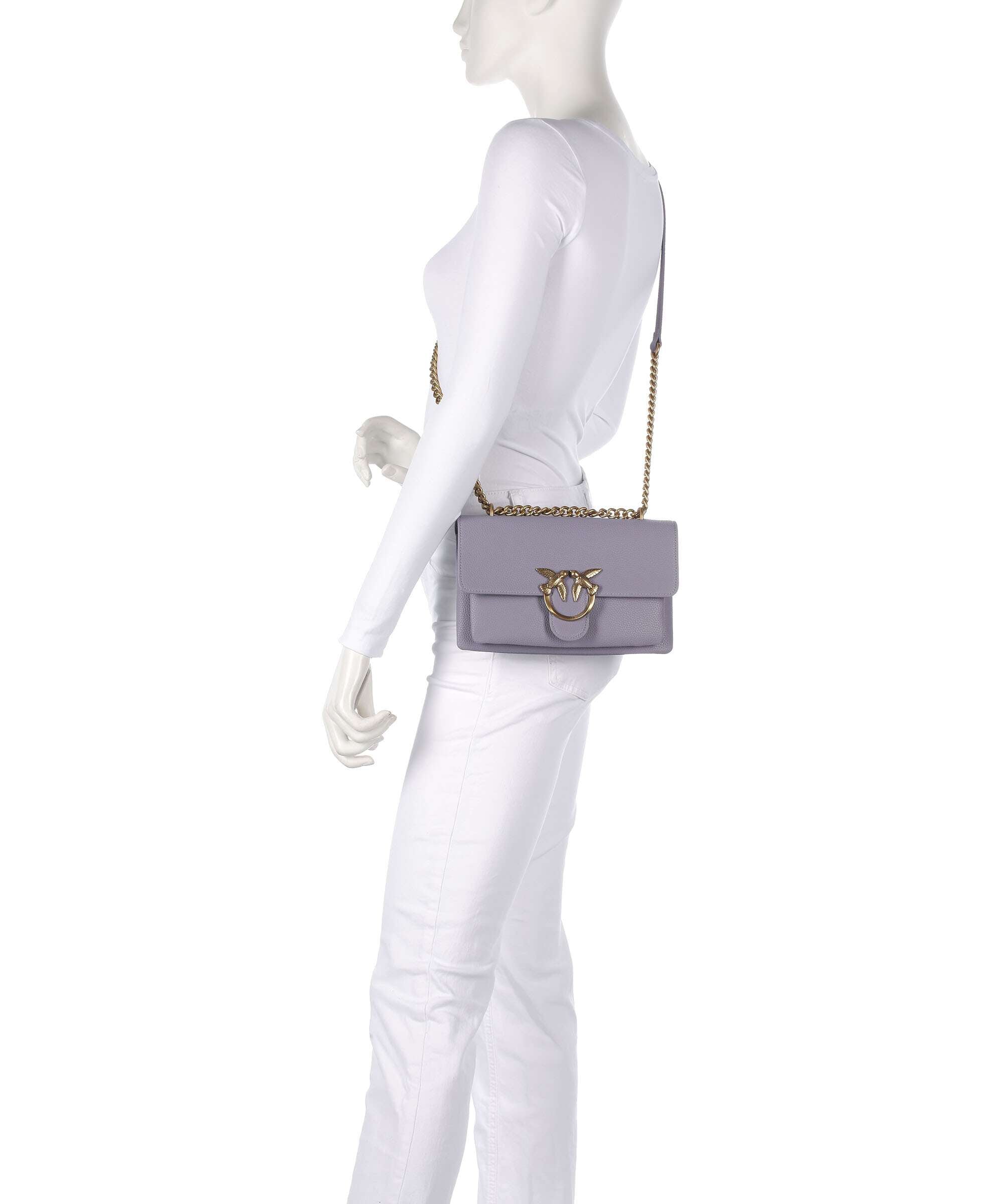 Pinko Love Soft Mini Shoulder bag cenerre viola/antique gold