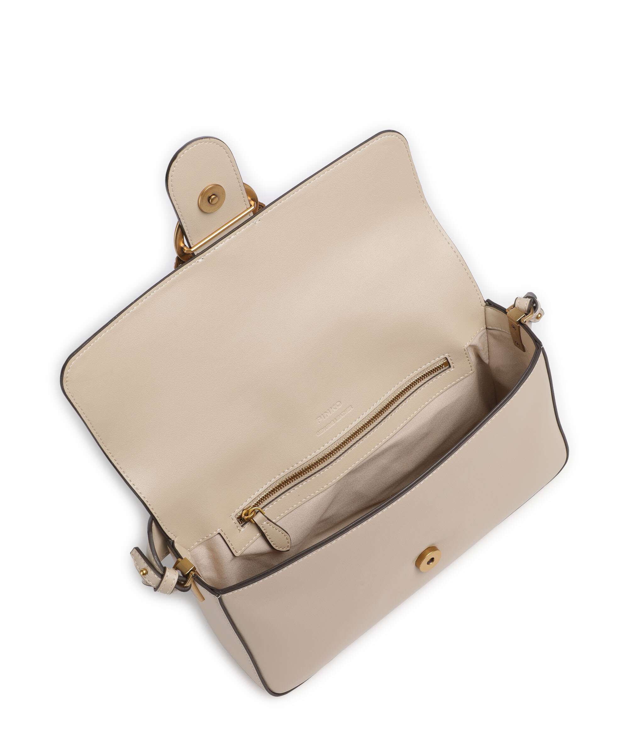 Pinko Love One Classic Slouchy Shoulder bag beige/grigio fumo/antique gold