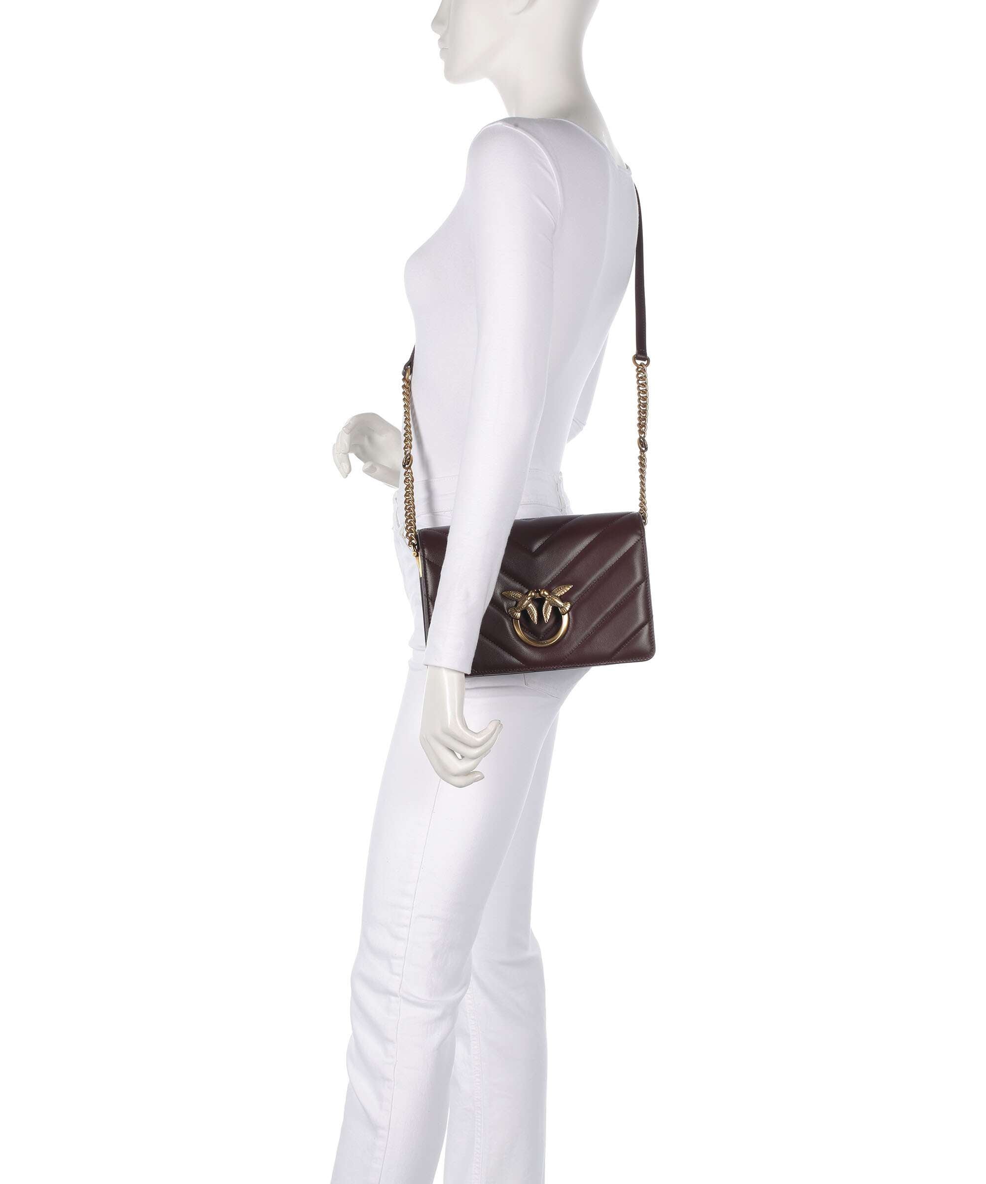 Pinko Love Click Classic Crossbody bag uva di catawba/antique gold
