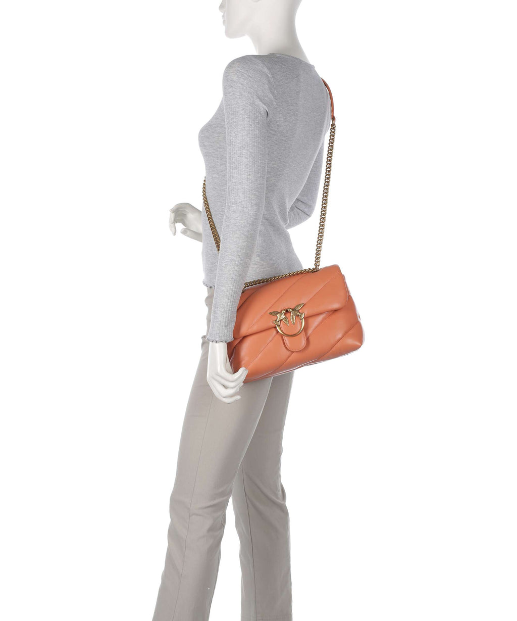 Pinko Love Puff Classic Shoulder bag arancione brandy/antique gold