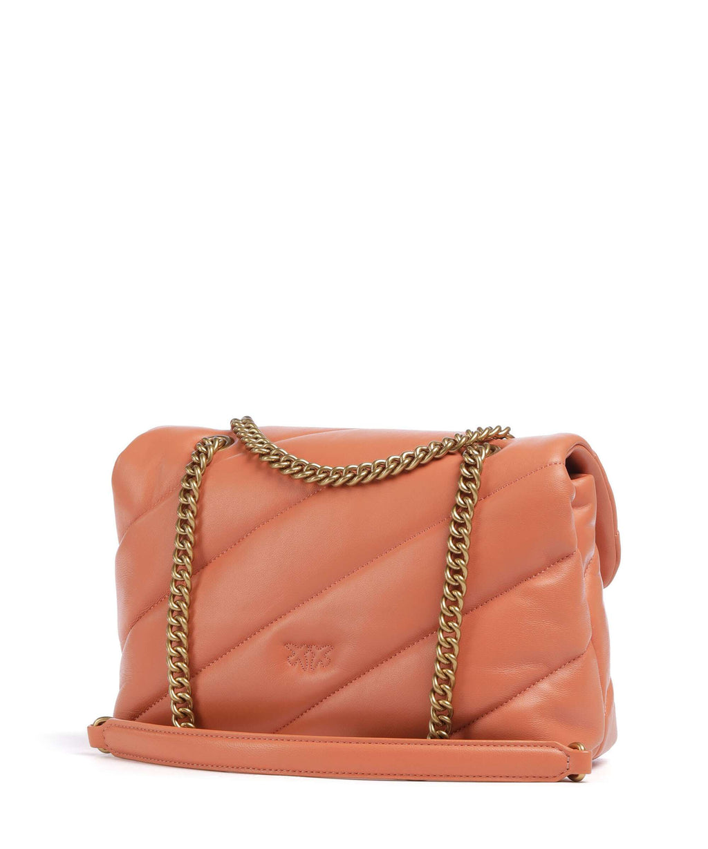 Pinko Love Puff Classic Shoulder bag arancione brandy/antique gold