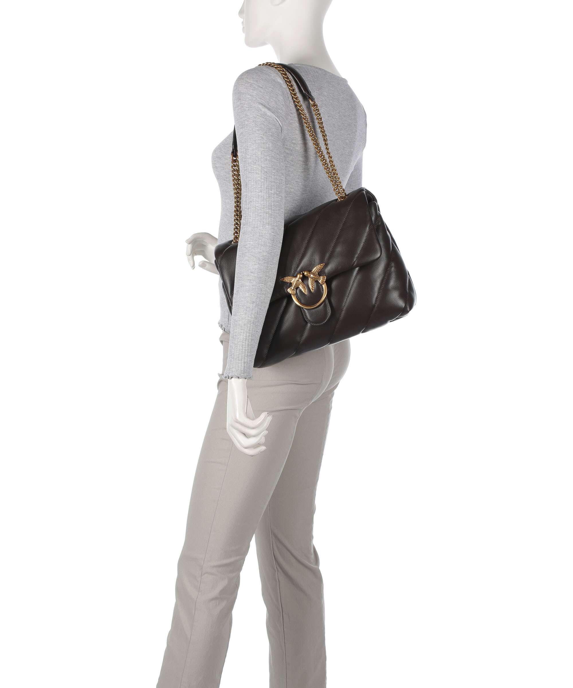 Pinko Love Puff Big Shoulder bag moro/antique gold