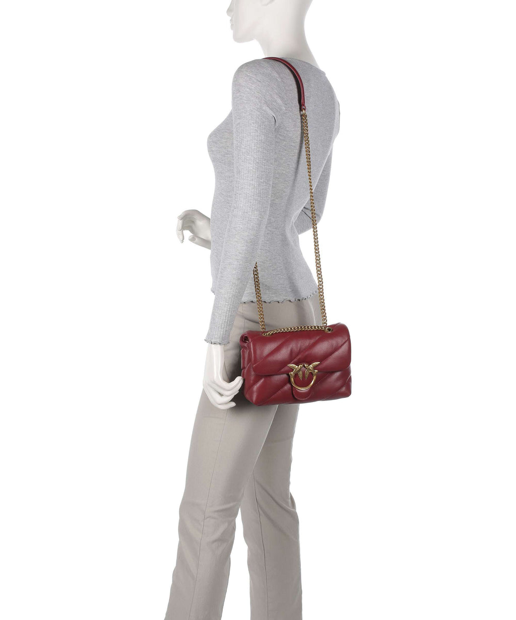 Pinko Love Puff Mini Shoulder bag bordeaux merlot/antique gold
