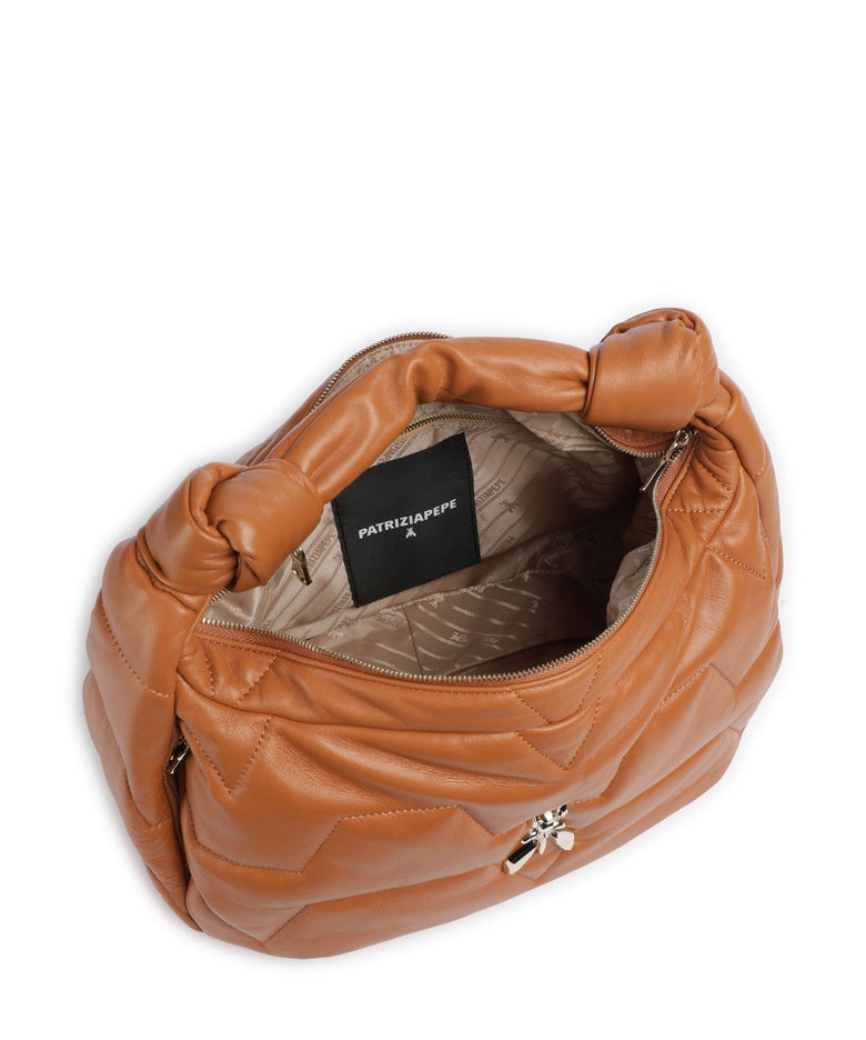 Patrizia Pepe Padded Shoulder bag summer cuoio