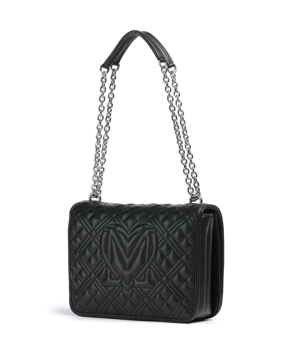 Love Moschino Quilted Laminated Shoulder bag nero
