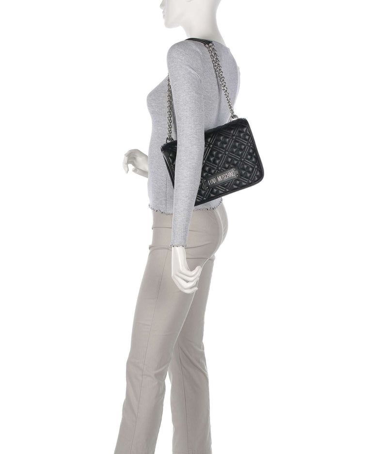 Love Moschino Quilted Laminated Shoulder bag nero