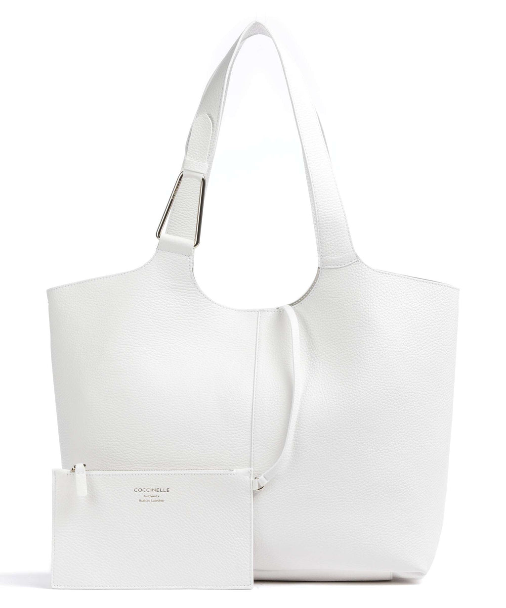 Coccinelle Brume Tote bag brillant white