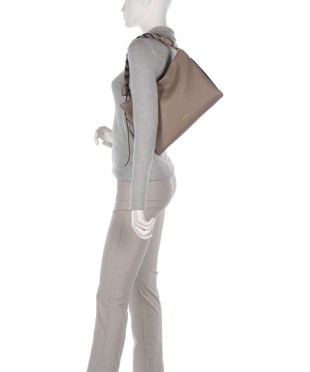 Coccinelle Boheme Grana Double Hobo bag warm taupe/rosette