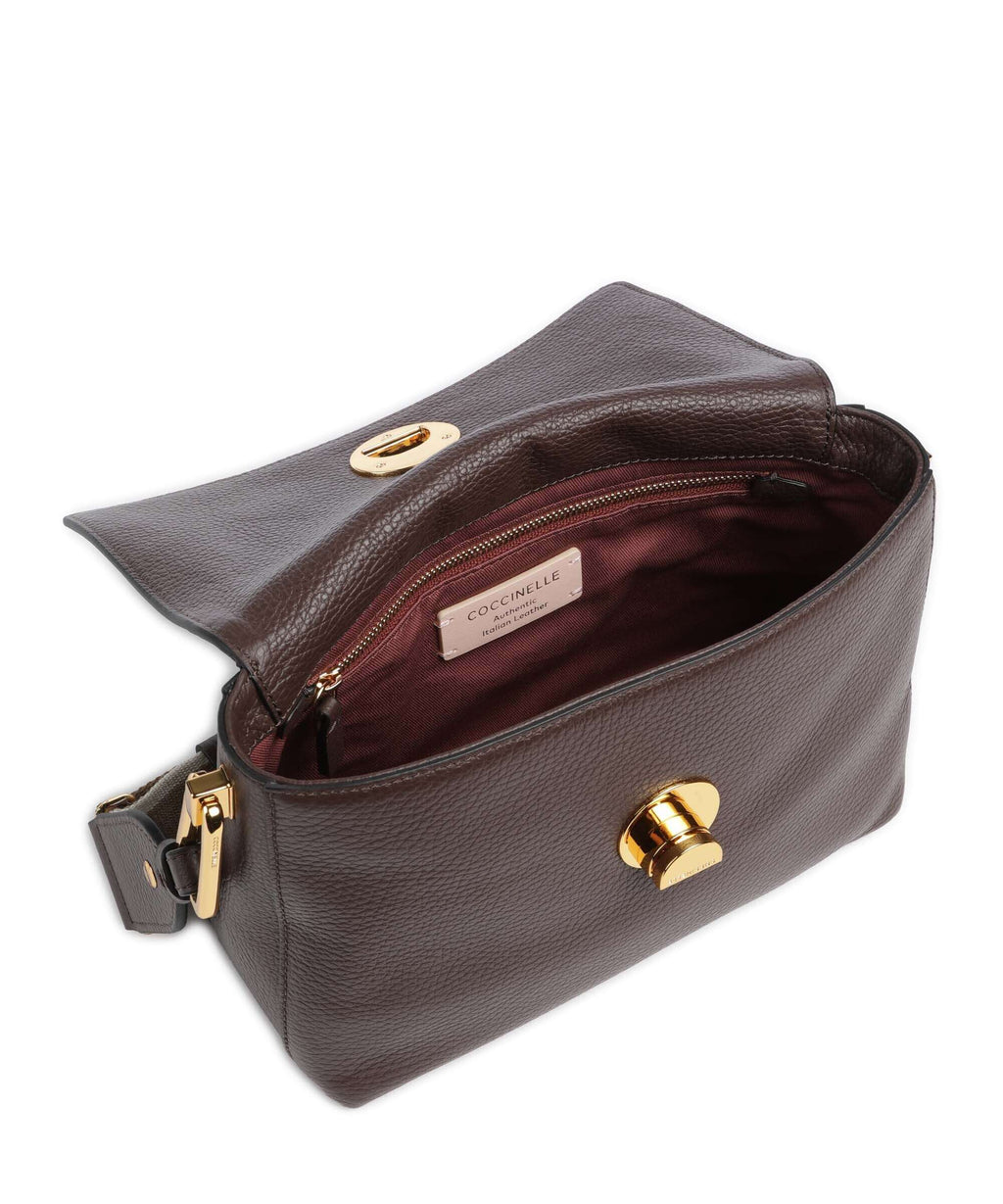 Coccinelle Liya Signature Crossbody bag fondant brown