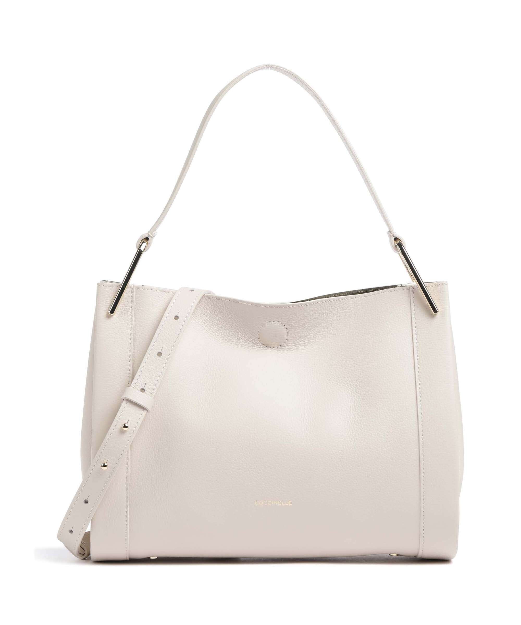 Coccinelle Wallace Shoulder bag lambskin white/laurel green
