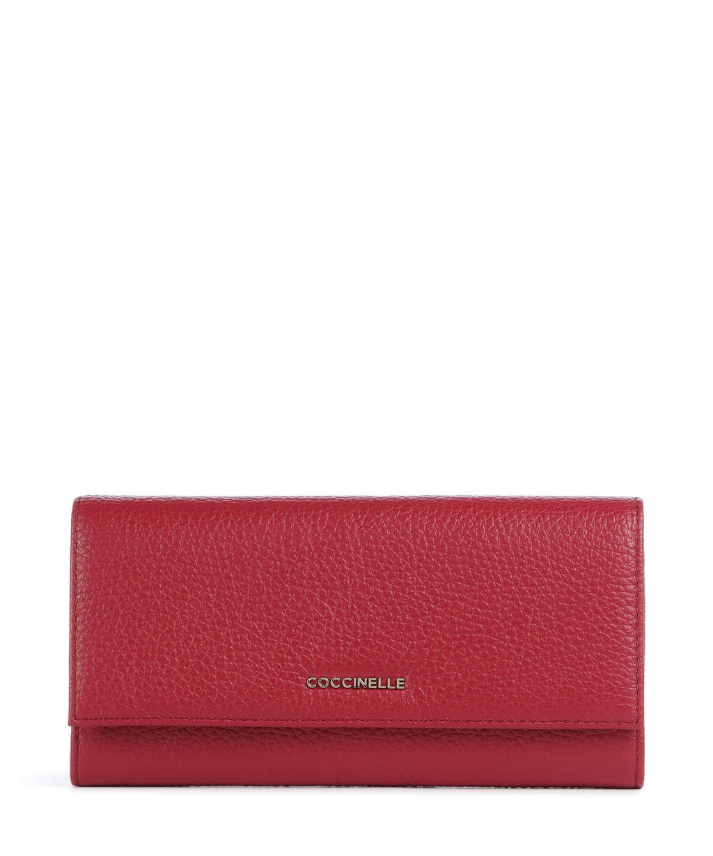 Coccinelle Metallic Soft Wallet sangria