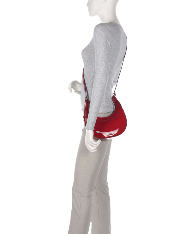 Coccinelle Whisper Patent Shoulder bag sangria