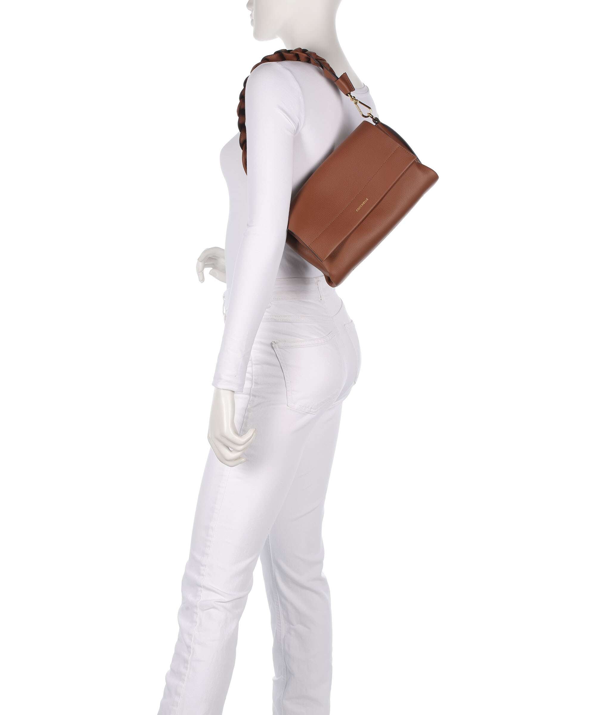 Coccinelle Boheme Grana Double Shoulder bag cognac/noir