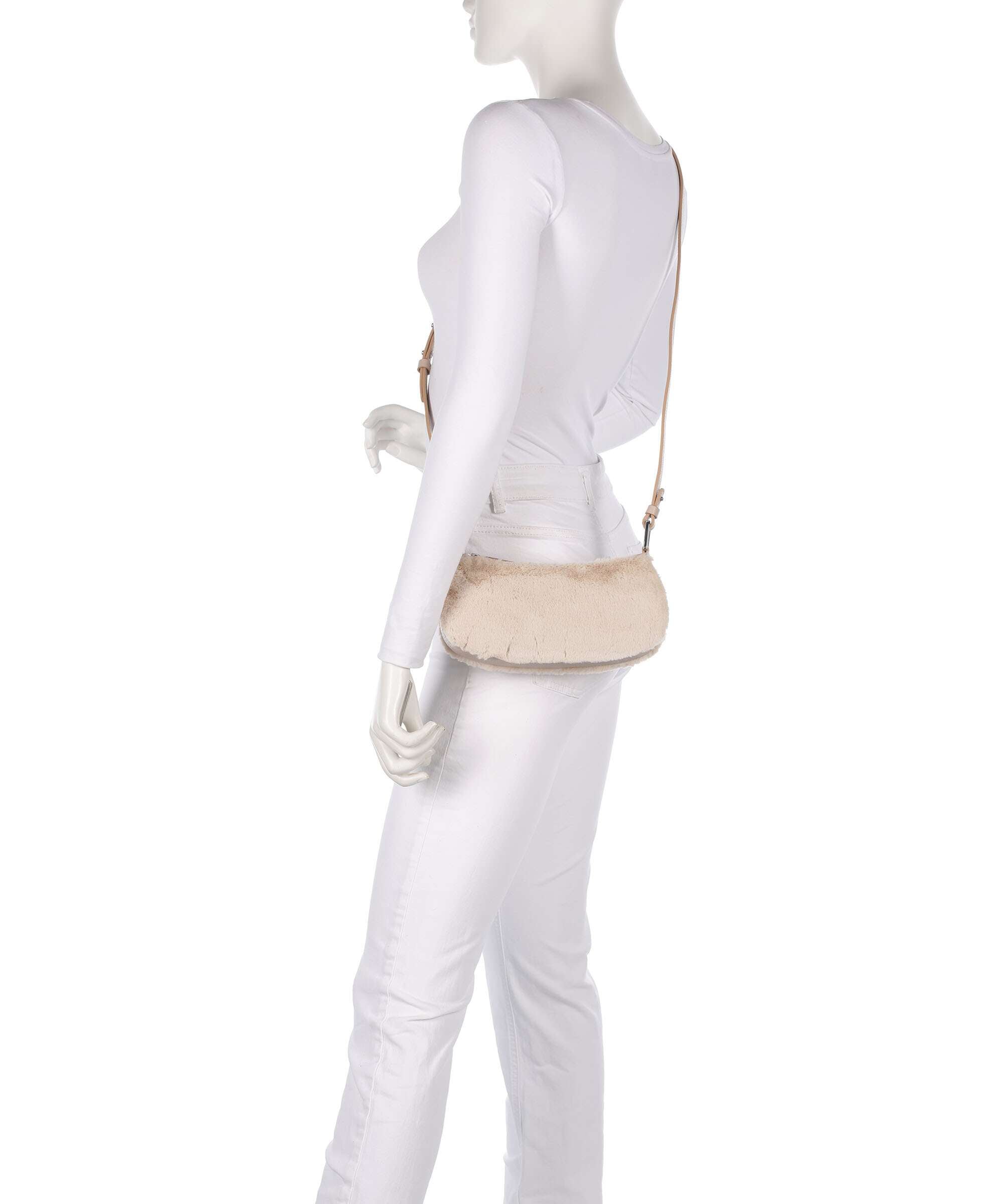 Coccinelle Merveille Synthetic fur Shoulder bag natural/rosette