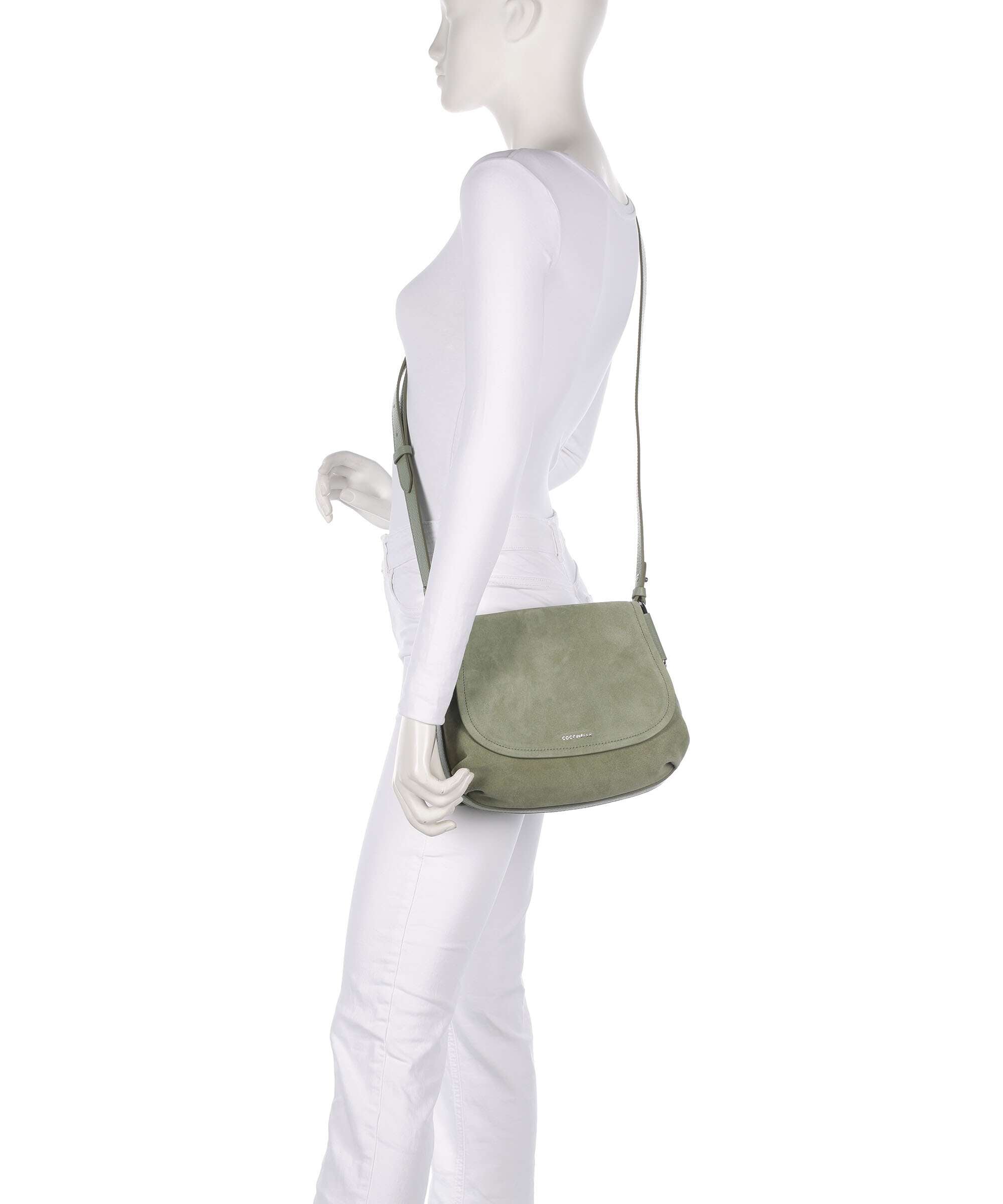 Coccinelle Rebekka Suede Crossbody bag greenery