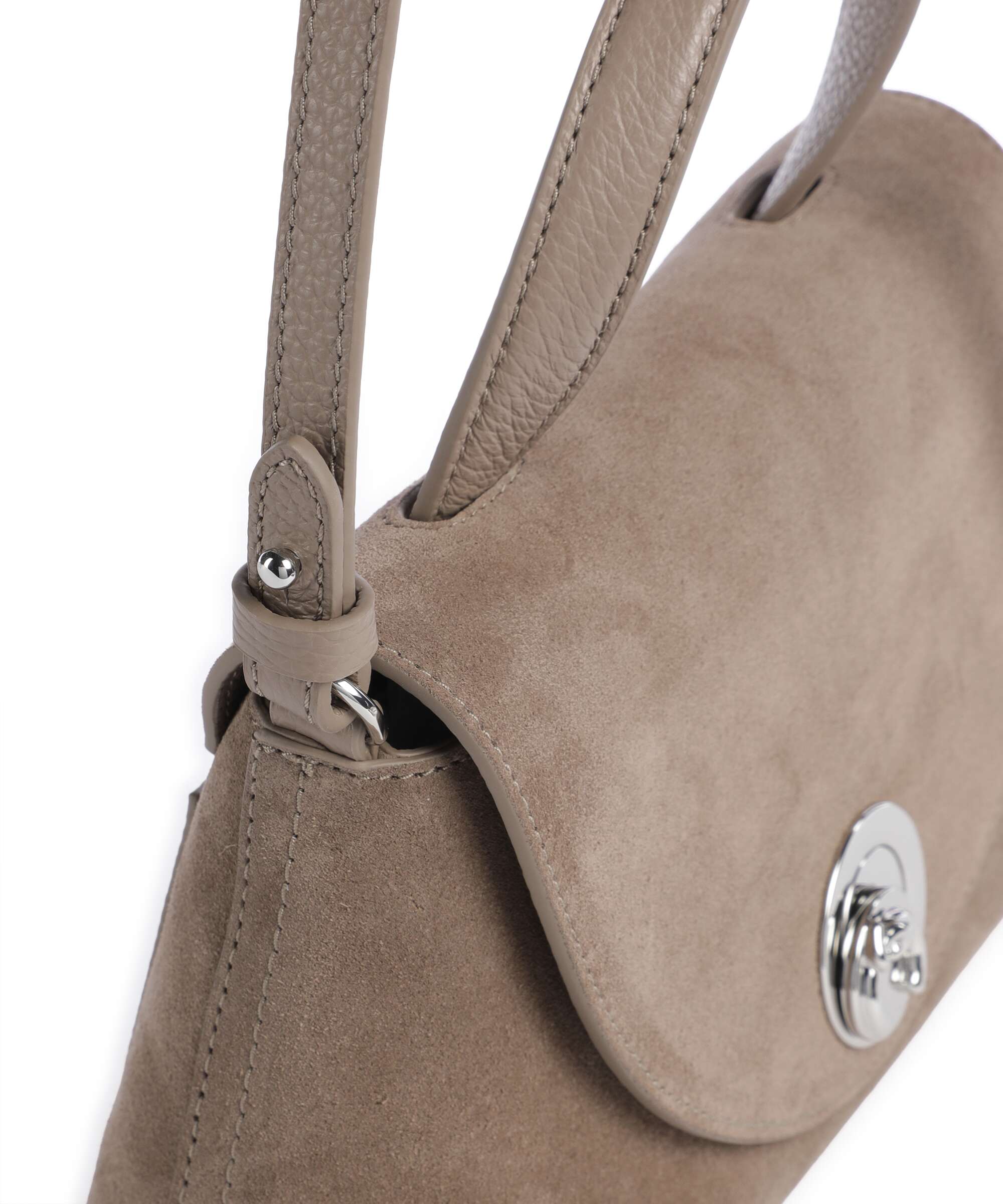 Coccinelle Nikla Suede Handbag warm taupe