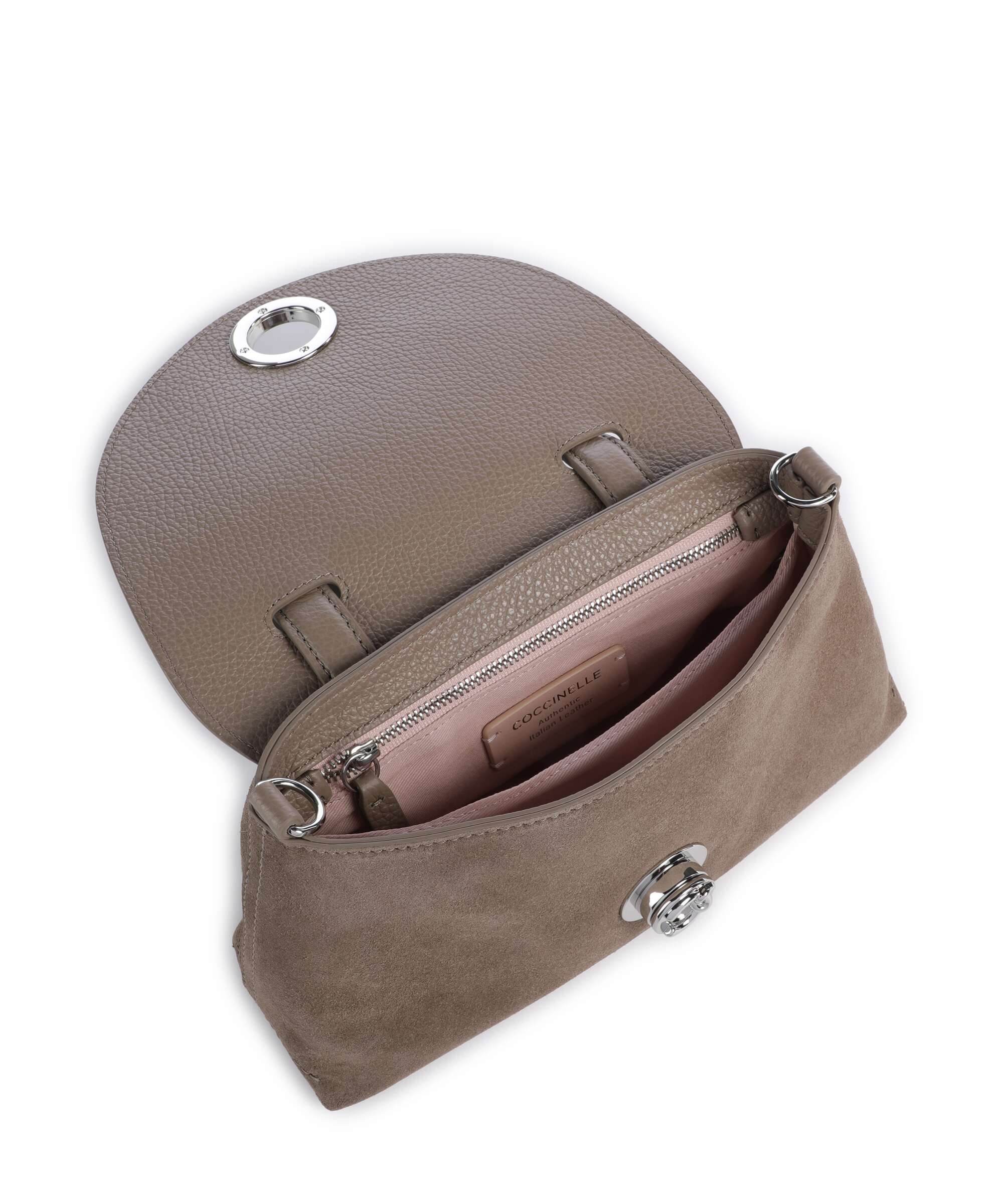 Coccinelle Nikla Suede Handbag warm taupe