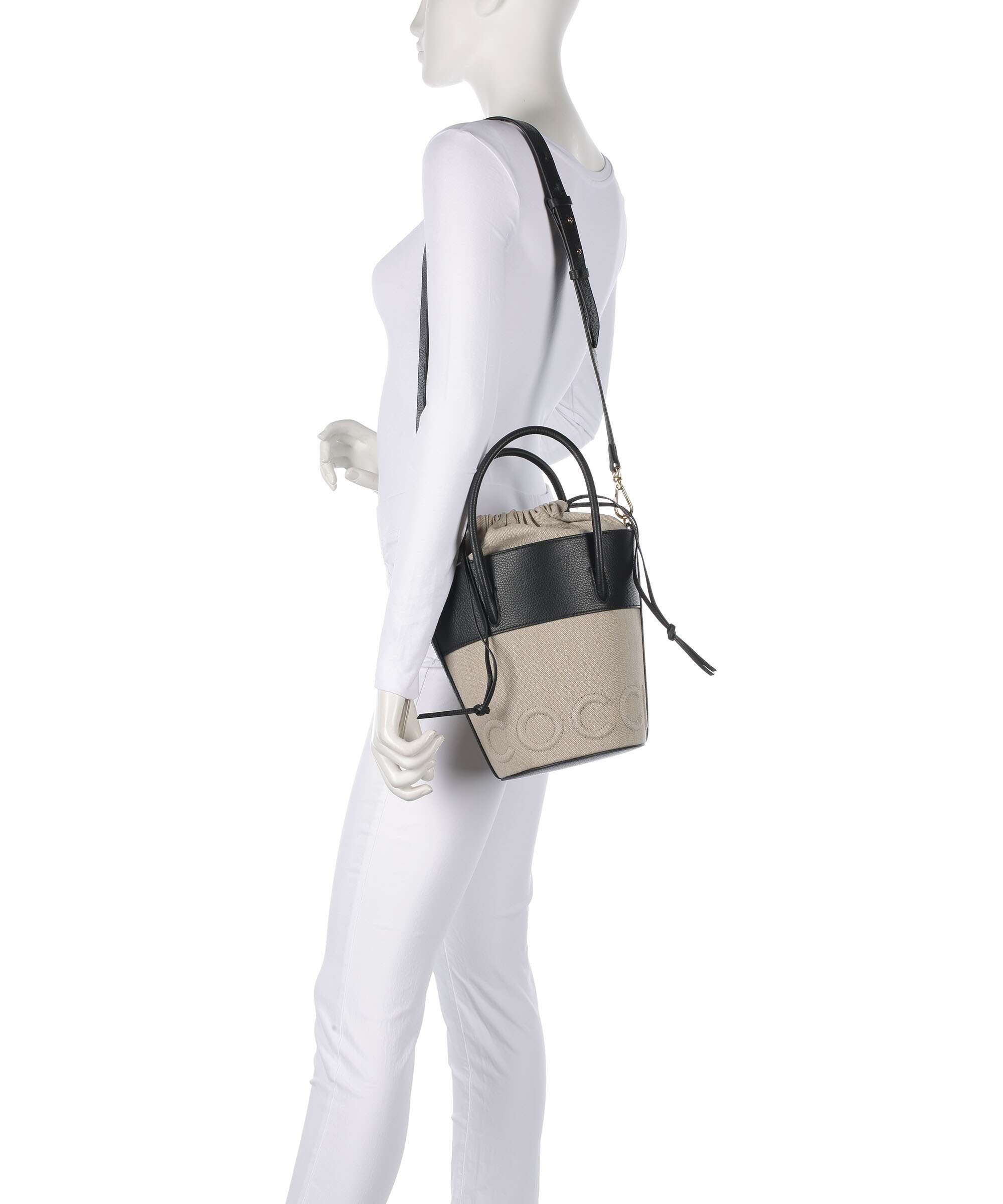 Coccinelle Myrtha Canvas Bucket bag natural/noir