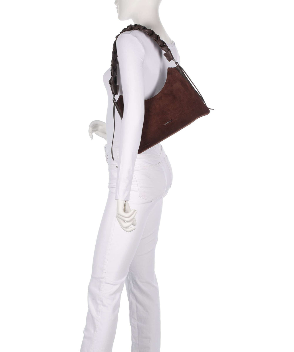 Coccinelle Boheme Suede Shoulder bag brunette