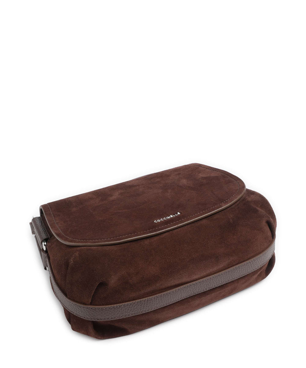 Coccinelle Rebekka Suede Crossbody bag brunette