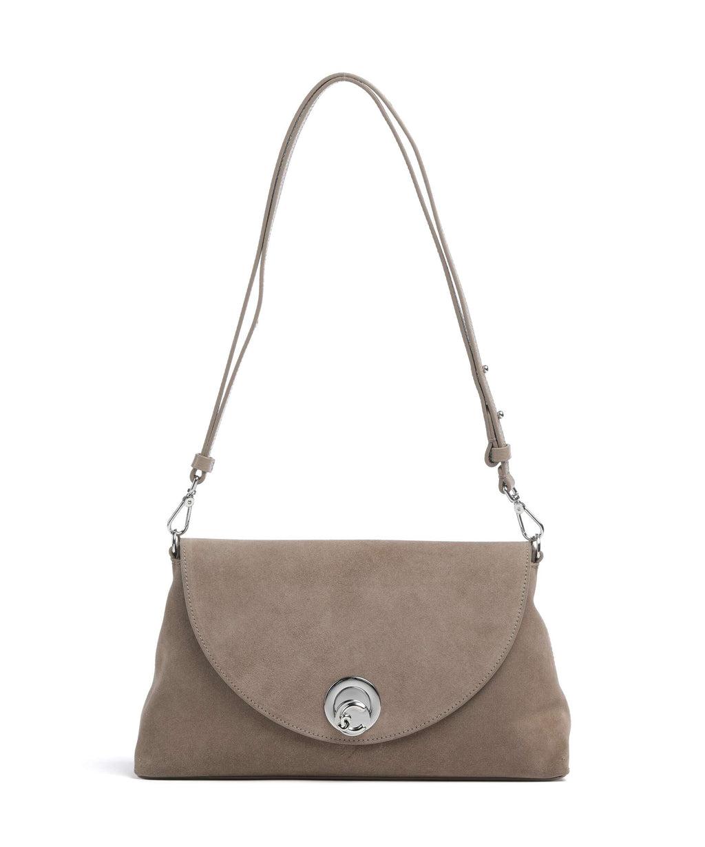 Coccinelle Nikla Suede Shoulder bag warm taupe