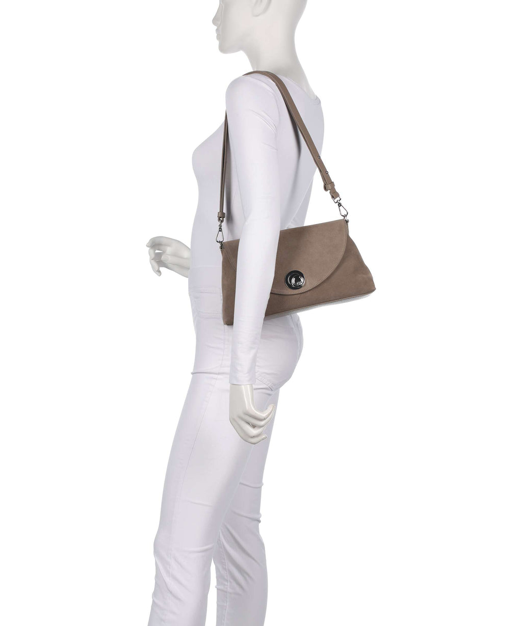Coccinelle Nikla Suede Shoulder bag warm taupe