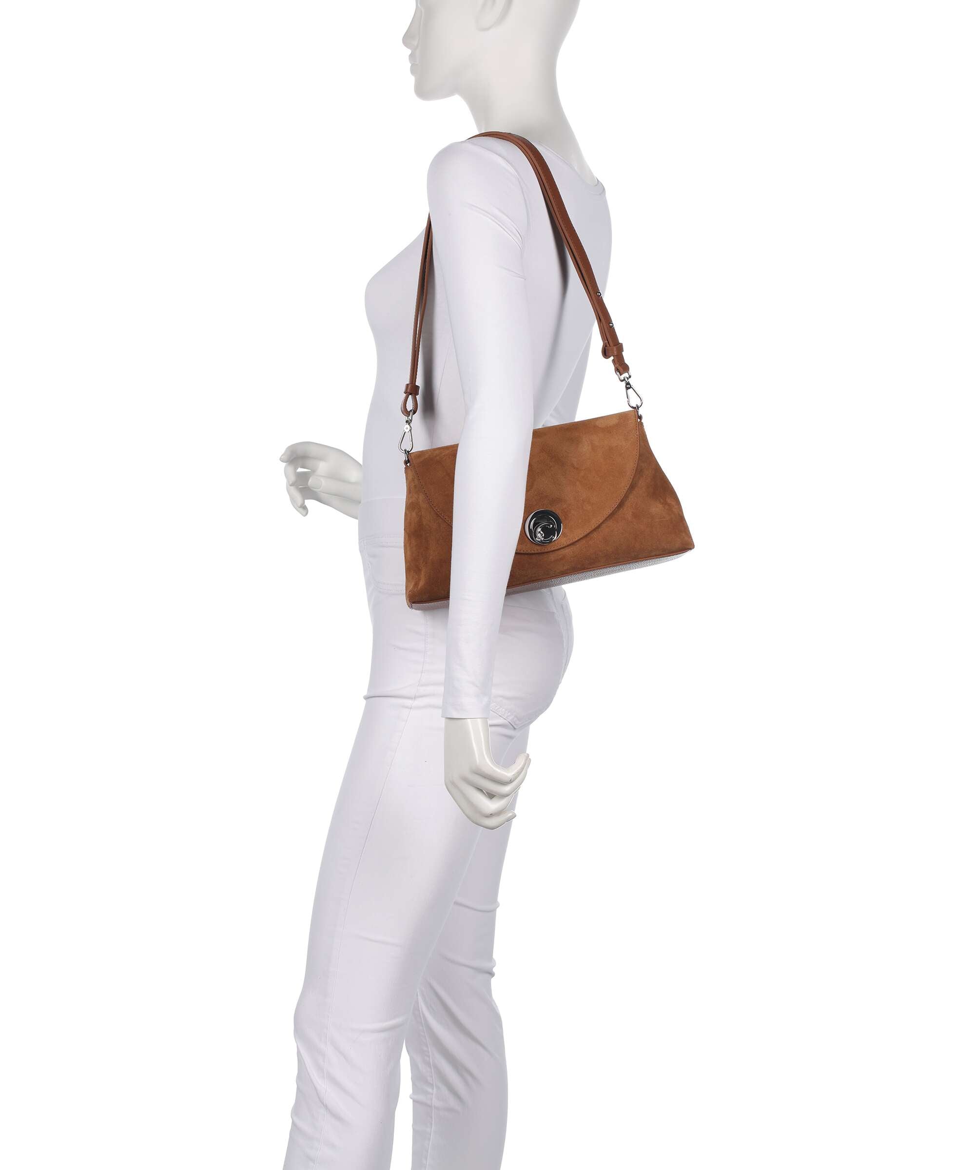 Coccinelle Nikla Suede Shoulder bag cognac