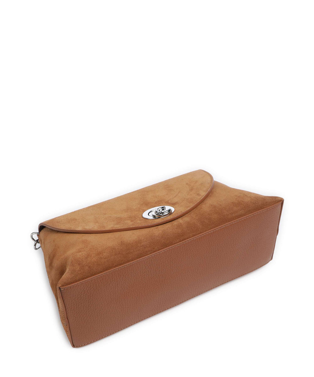 Coccinelle Nikla Suede Shoulder bag cognac