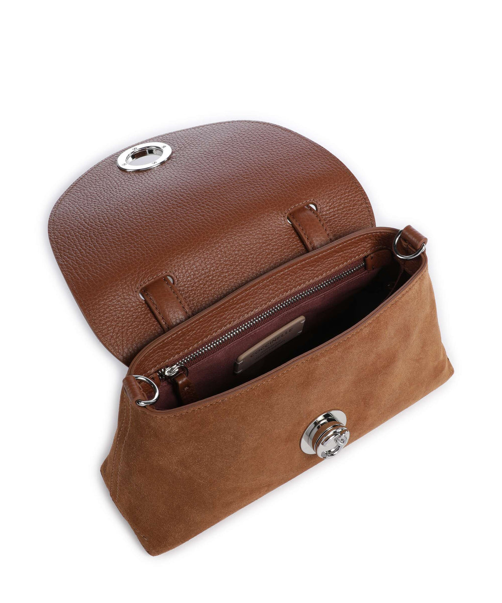 Coccinelle Nikla Suede Handbag cognac