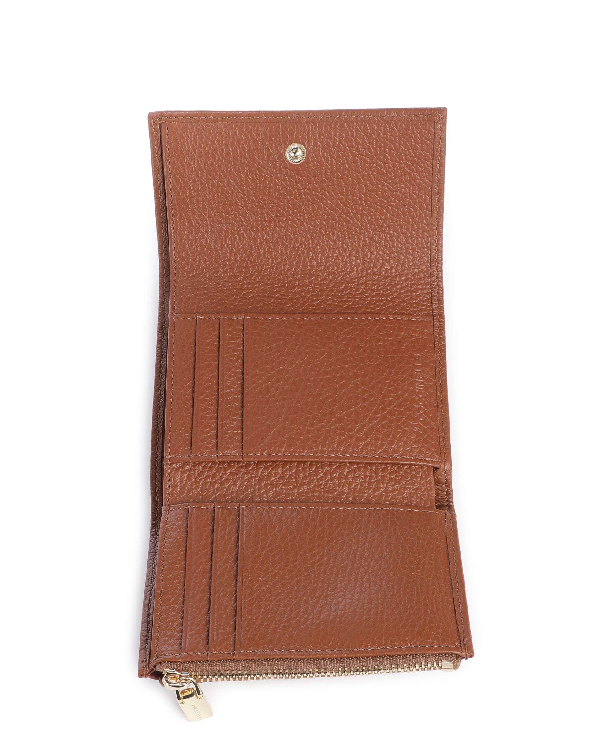 Coccinelle Metallic Soft Wallet cognac