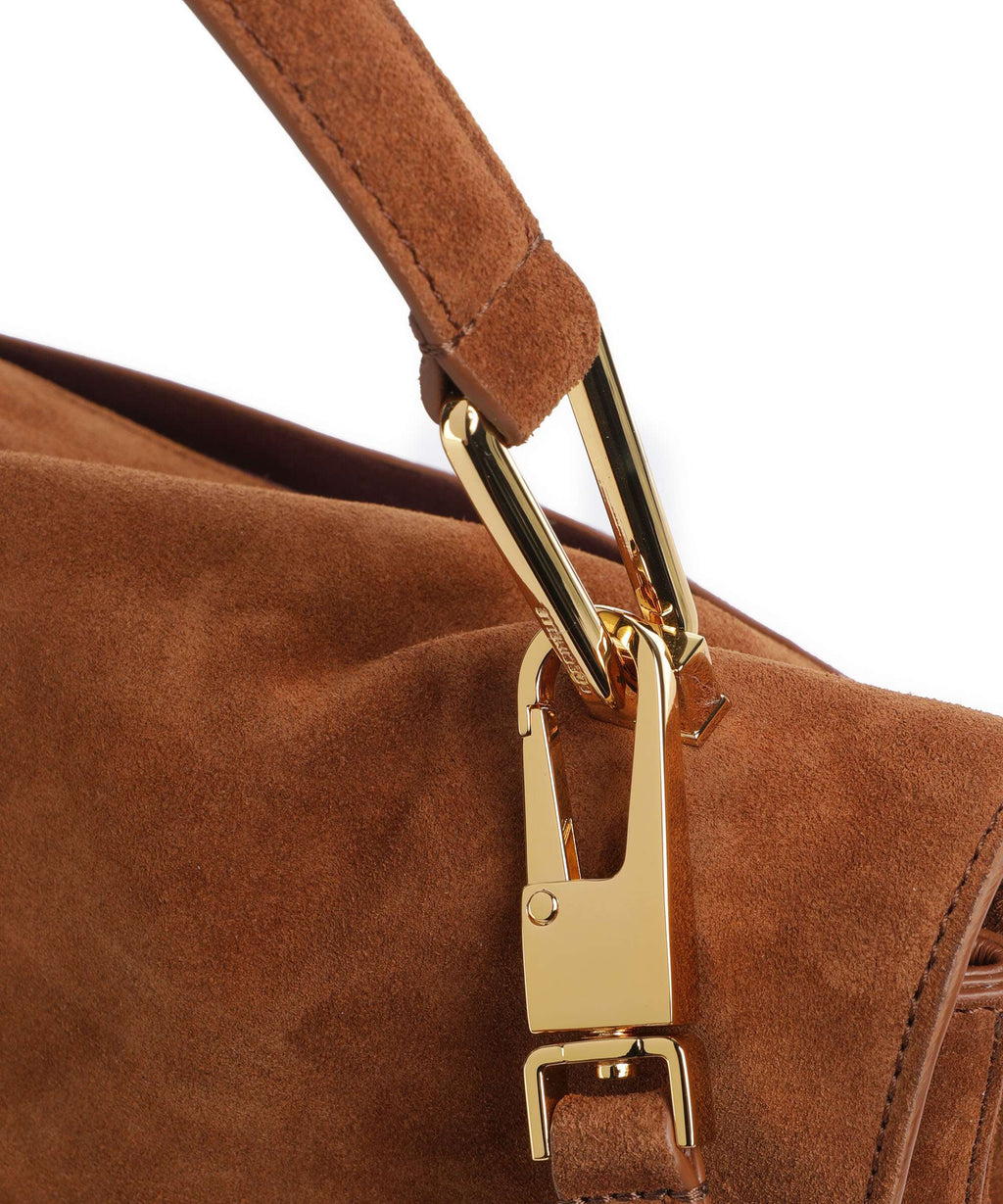 Coccinelle Liya Suede Handbag cognac