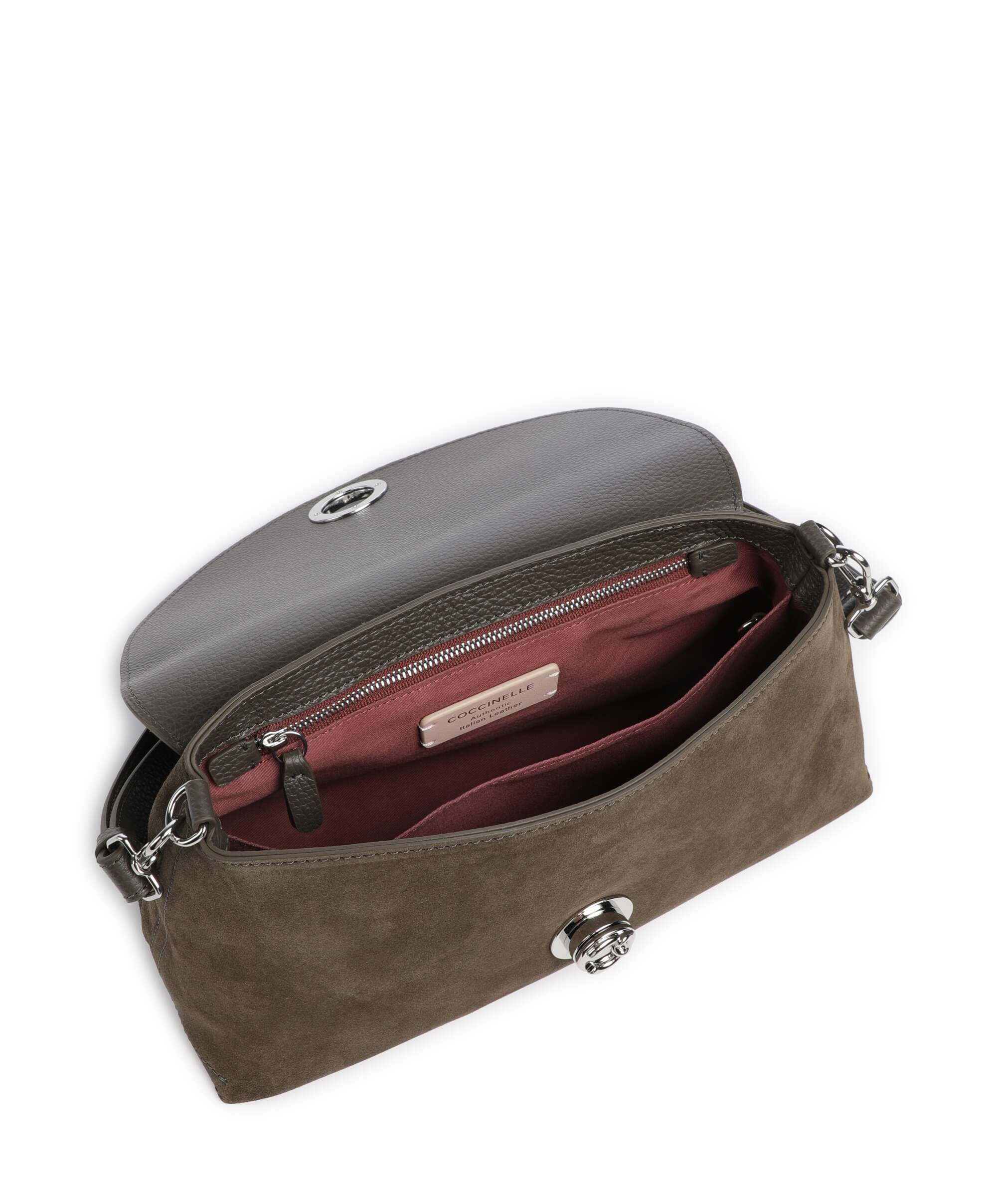 Coccinelle Nikla Suede Shoulder bag fango