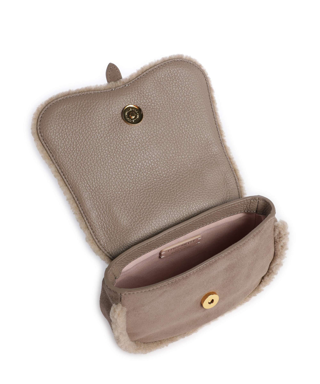 Coccinelle Mavery Suede Eco Crossbody bag warm taupe