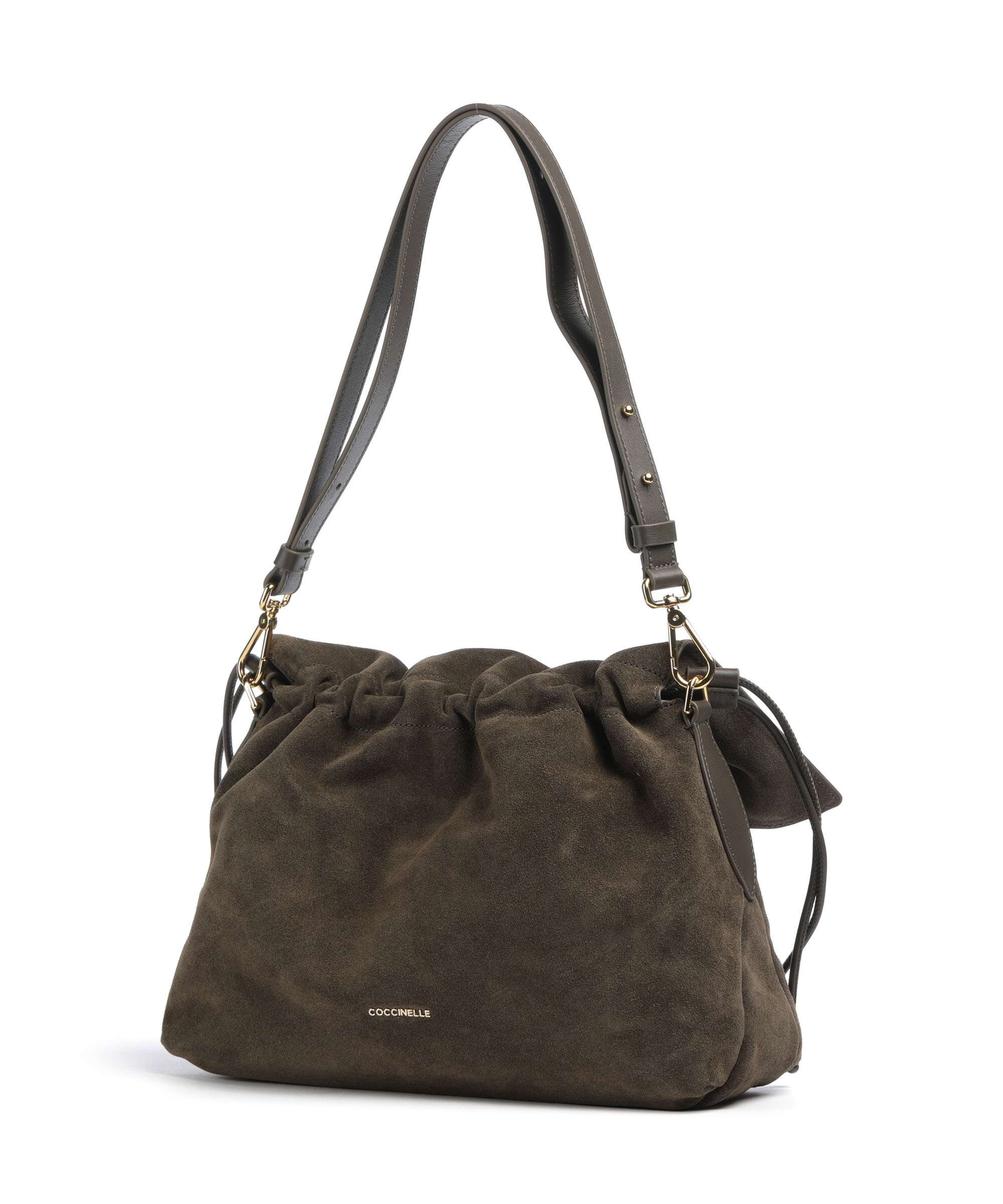 Coccinelle Lidia Suede Hobo bag fango