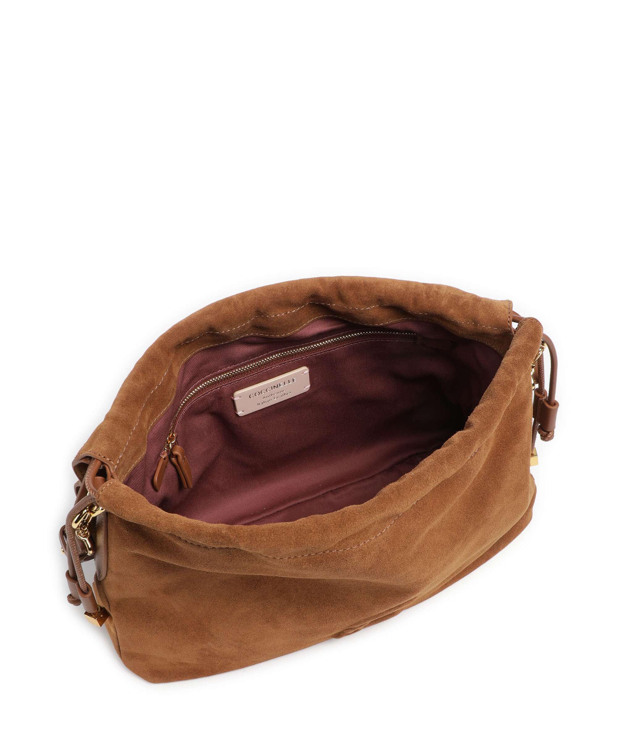 Coccinelle Lidia Suede Hobo bag cognac