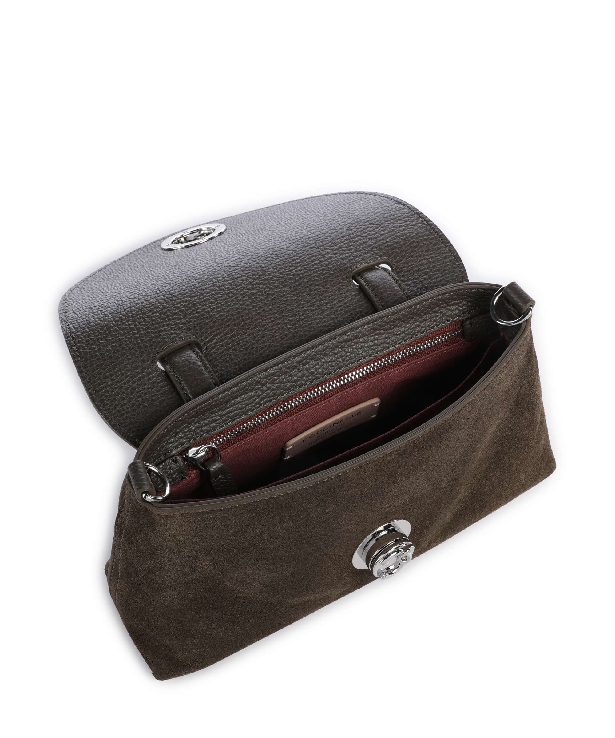 Coccinelle Nikla Suede Handbag fango