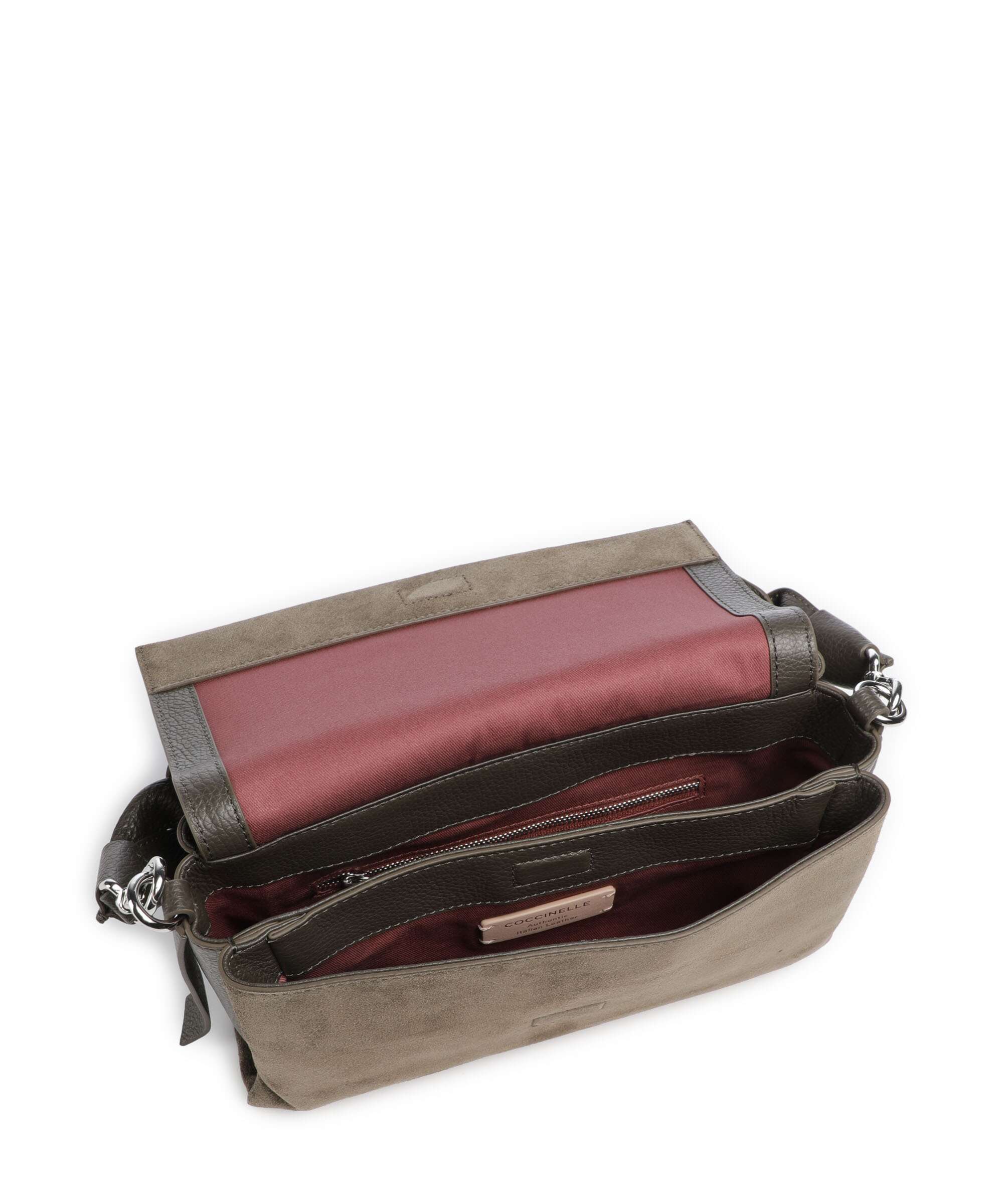 Coccinelle Boheme Suede Shoulder bag fango