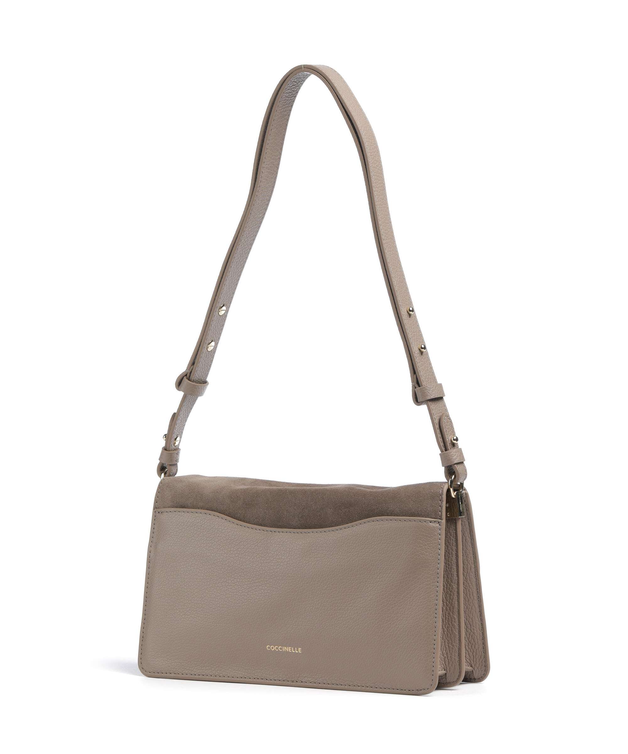 Coccinelle C-Me Softy Suede Shoulder bag warm taupe