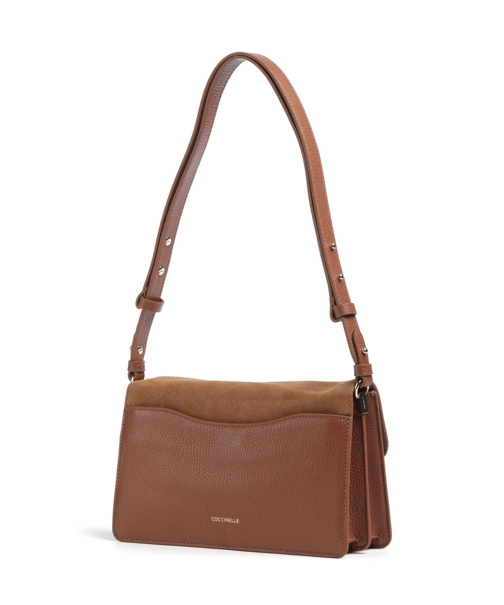 Coccinelle C-Me Softy Suede Shoulder bag cognac