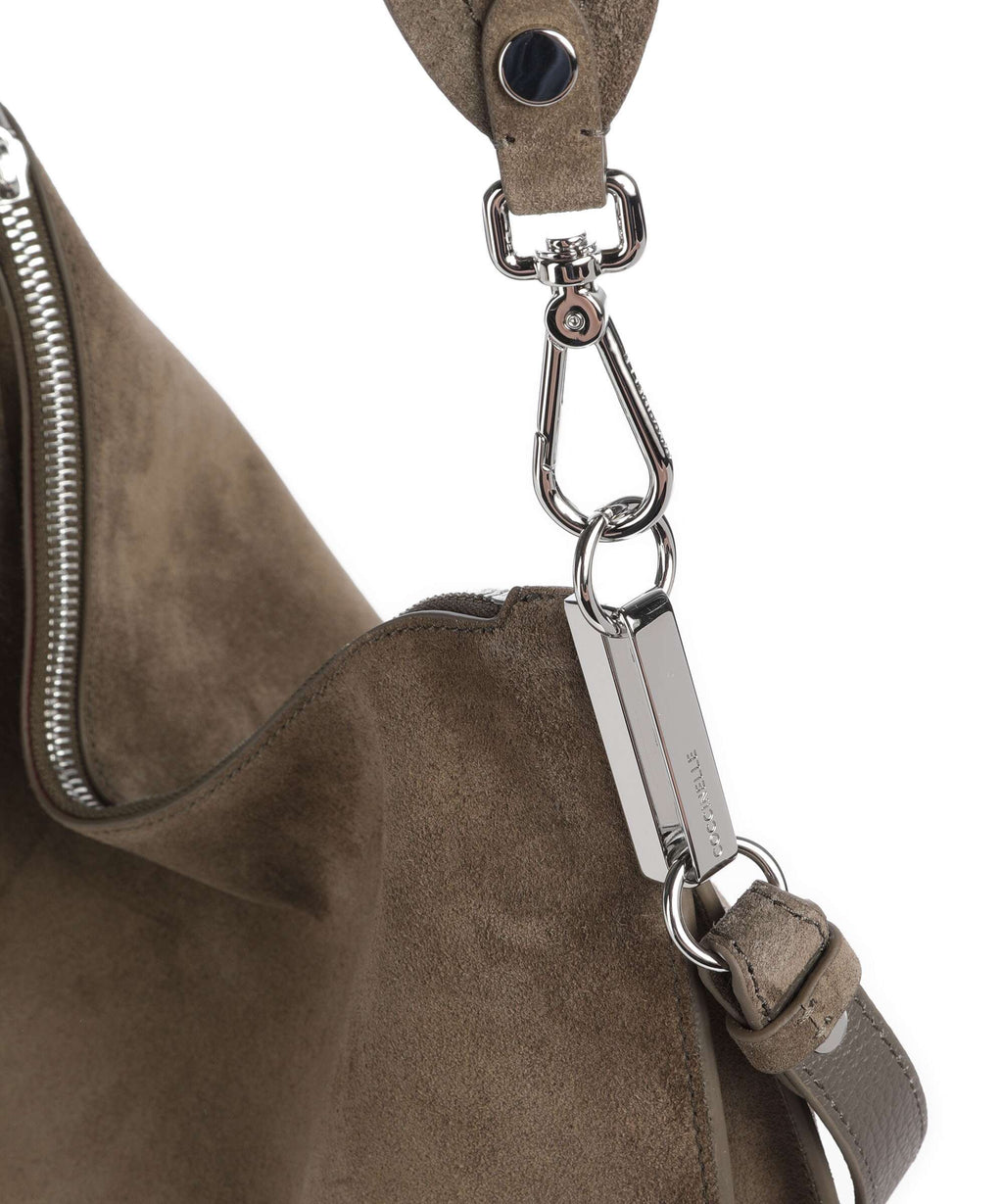 Coccinelle Sunup Suede Shoulder bag fango