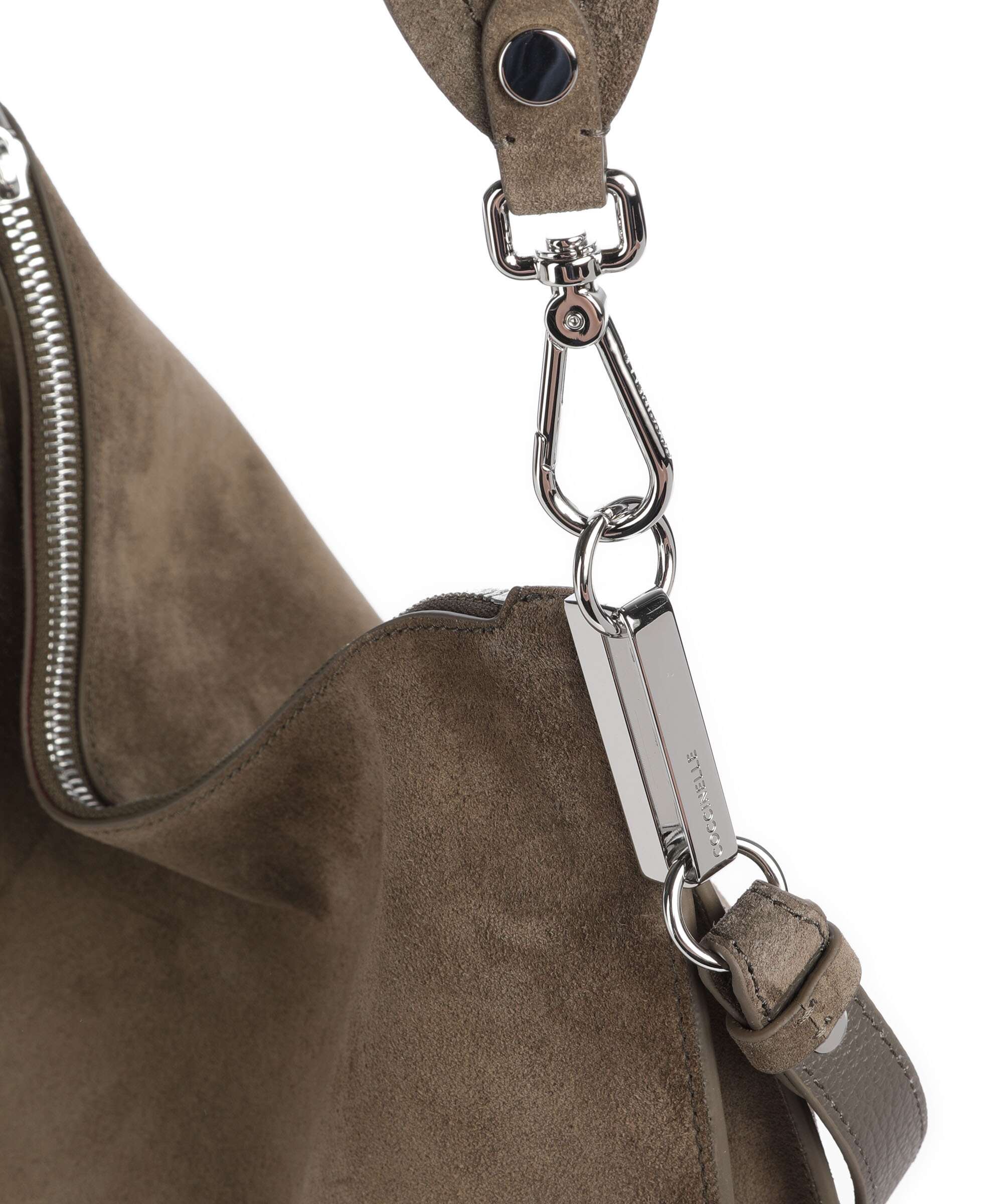 Coccinelle Sunup Suede Shoulder bag fango