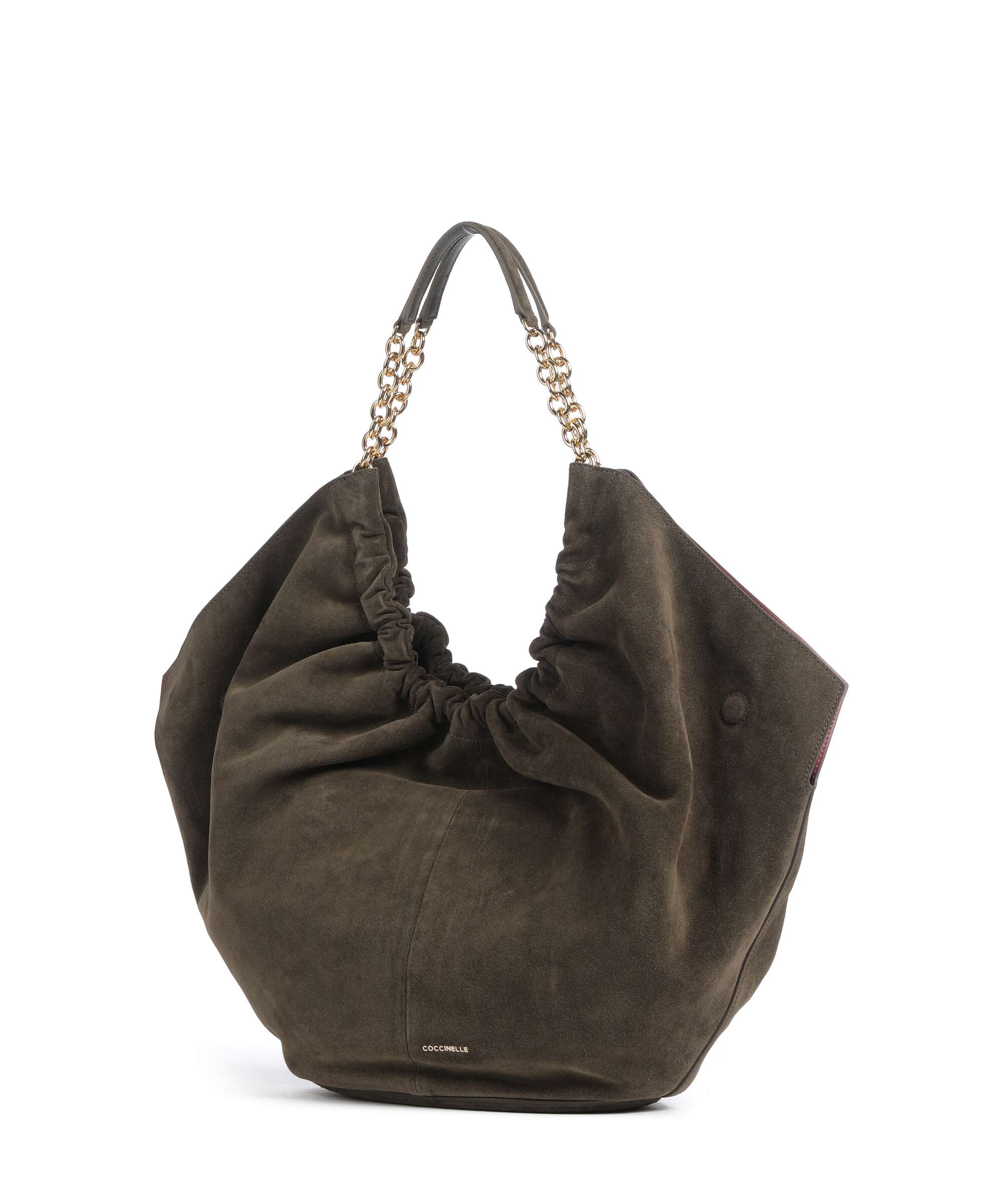 Coccinelle Smash Suede Hobo bag fango