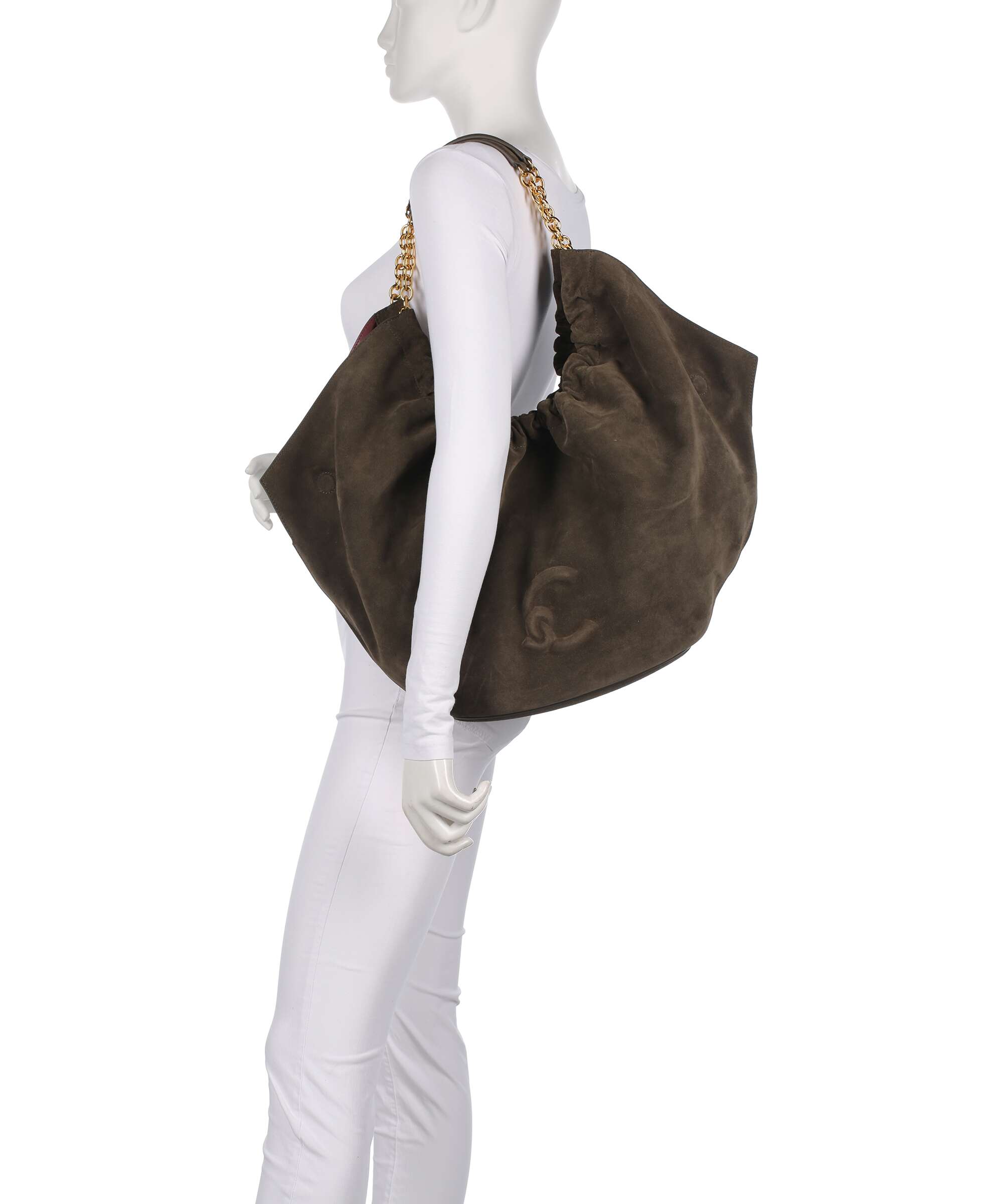 Coccinelle Smash Suede Hobo bag fango