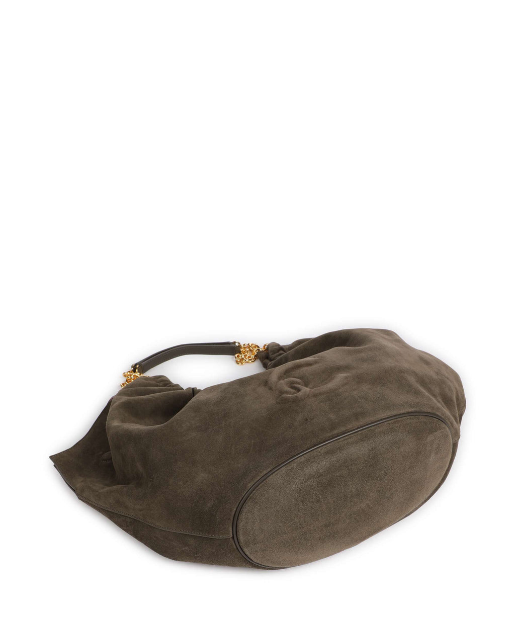 Coccinelle Smash Suede Hobo bag fango