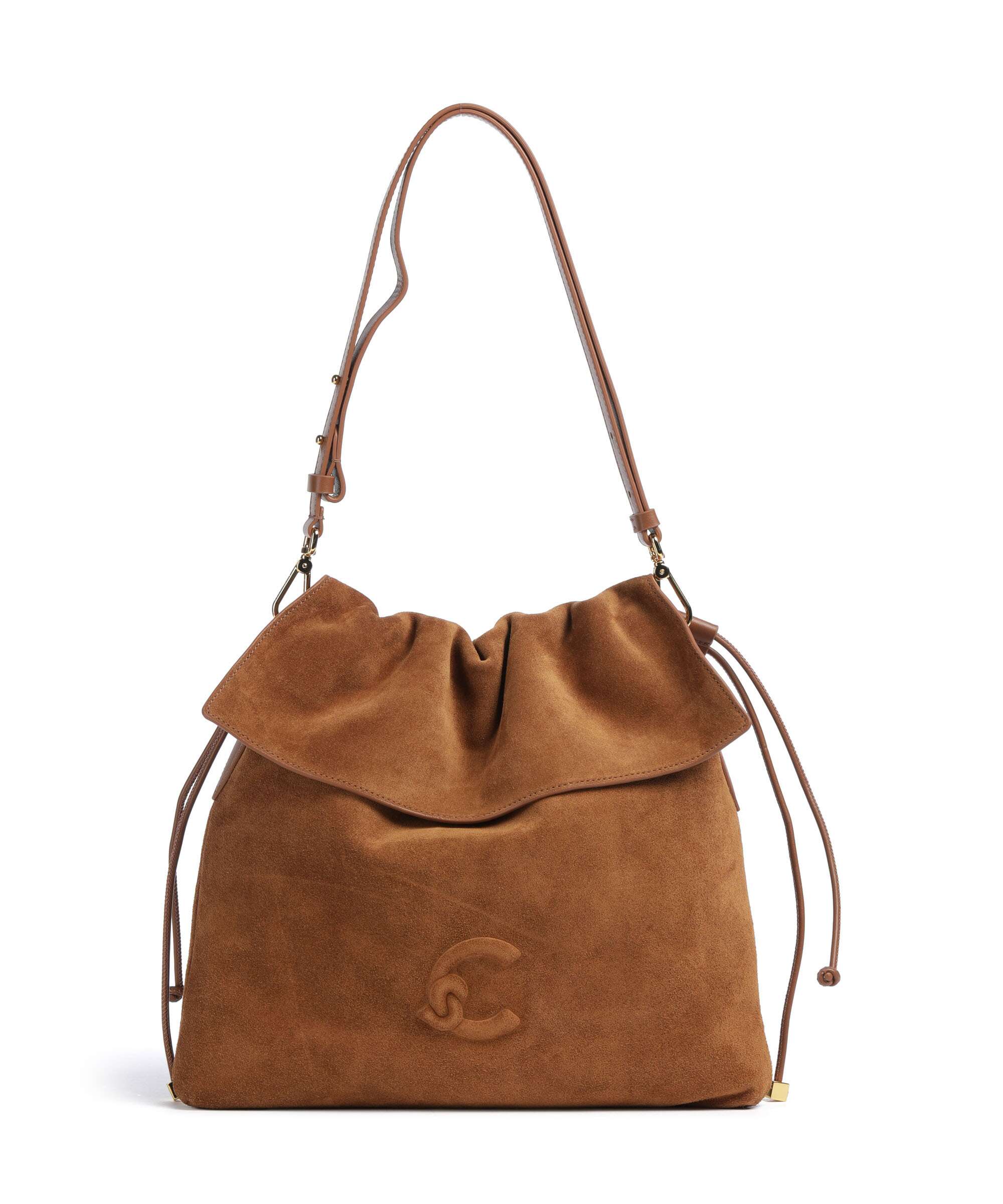 Coccinelle Lidia Suede Hobo bag cognac