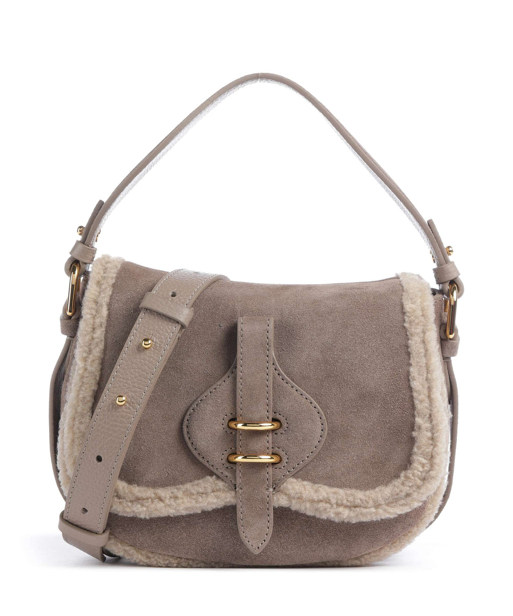 Coccinelle Smash Suede Handbag warm taupe